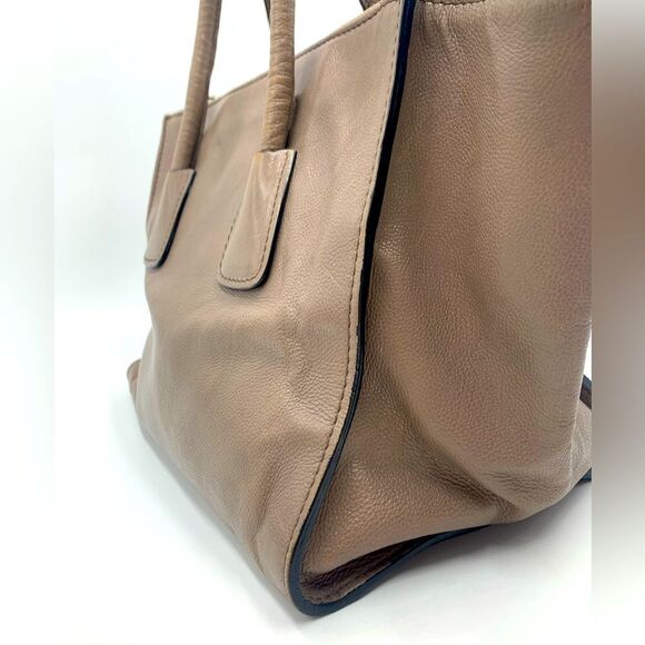 Auth PRADA Glacé Calf Pomice Twin Pocket Tote Bag Very Good Preloved Satchel - Picture 13 of 16